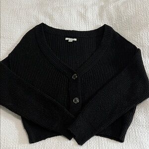 American Eagle Outfitters Black Button-Up Cardigan